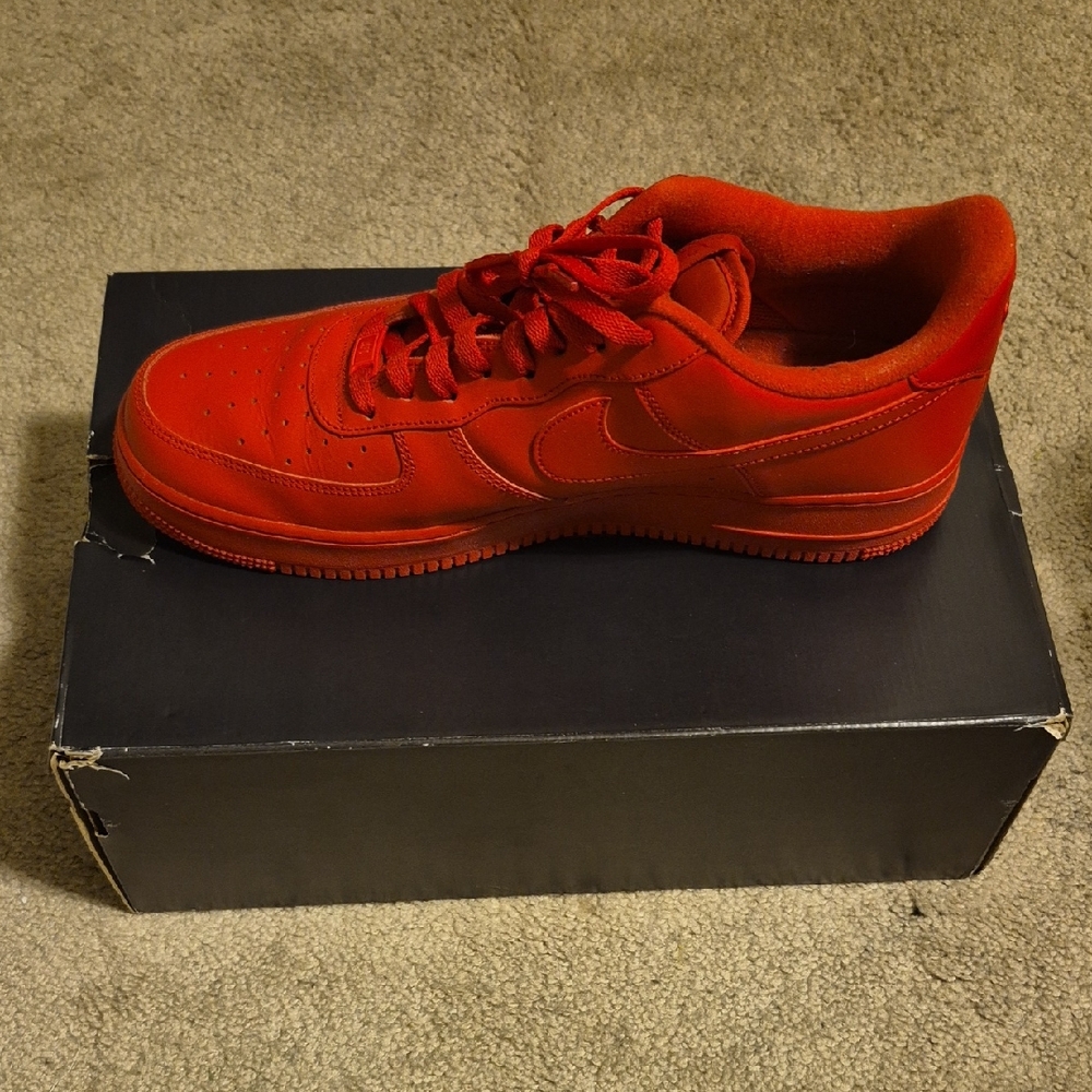 Nike Red Lifestyle Sneakers with Suede Finish